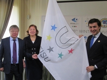 Флаг Универсиады прибыл в Алматы